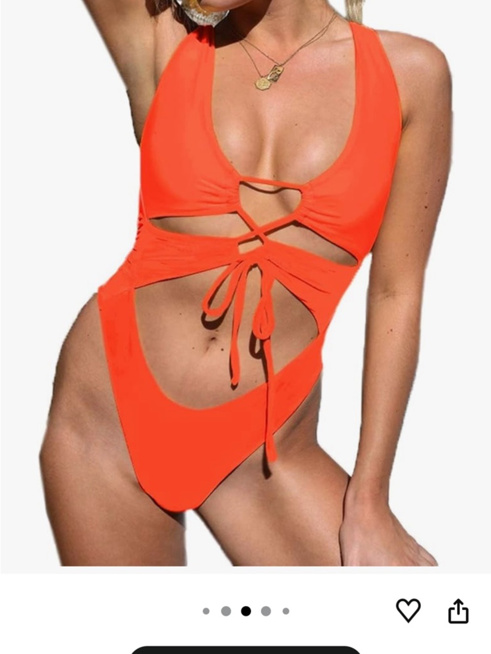 CHRYII NWT L Cutout SEXY Tie-Front One-Piece Swimsuit